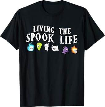 Living The Spook Life Funny Spooky Ghost Bait Design T-Shirt