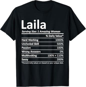 LAILA Nutrition Personalized Name Funny Christmas Gift Idea T-Shirt