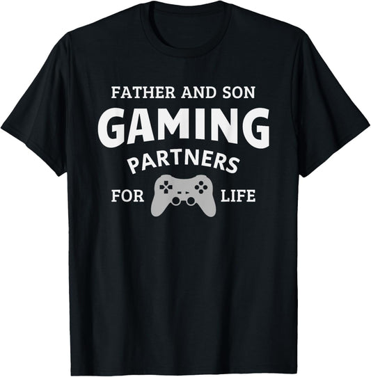 Father and son gaming partners for life family matching gift T-Shirt