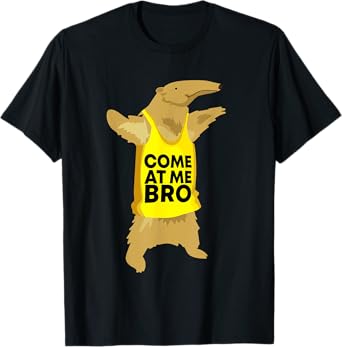 Come At Me Bro Anteater Shirts Unisex-Adults Kids Black Cartoon Modern T-Shirt Small Classic Fit Short Sleeve