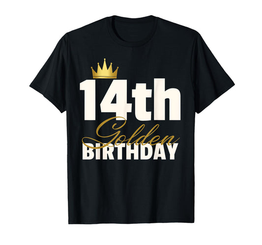 14th Golden Birthday Year Age Crown T-Shirt