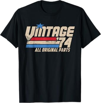 Vintage '74 Retro Birthday Top for Men 51st 1974 Dad USA 52 T-Shirt
