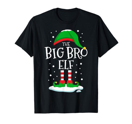 The Big Bro Elf Christmas Family Matching Xmas Brother Funny T-Shirt