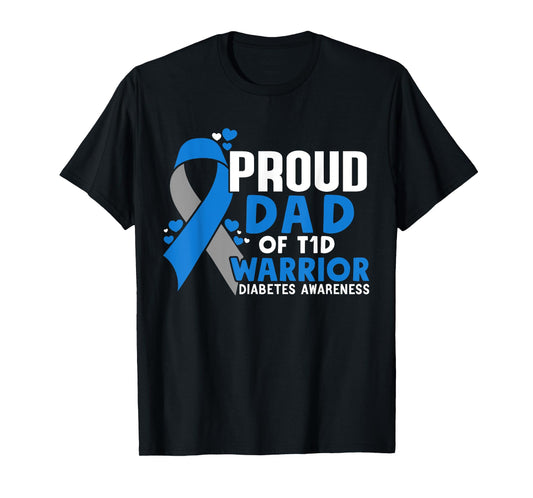 T1D Proud Dad Diabetes Awareness Type 1 T-Shirt