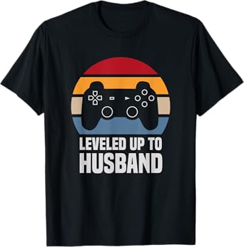 Leveled Up To Husband Gifts For Him Newly Married Couple T-Shirt
