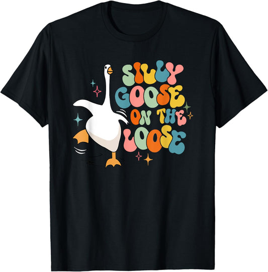 Silly Goose On The Loose Retro Groovy Silly Goose Club T-Shirt
