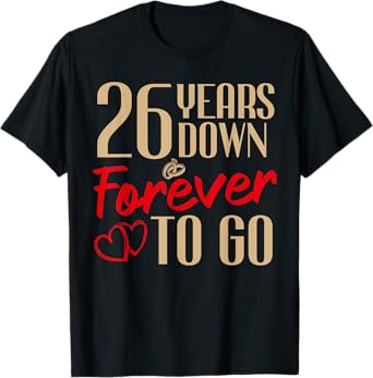 26th Wedding Anniversary Couples Married 26 Years Funny T-Shirt