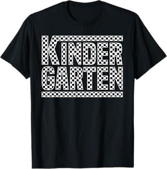 Checkered Kindergarten Back to School Boy Girls Kids Teacher T-Shirt