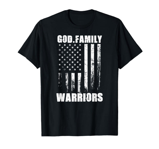 Bonham Warriors God. Family. Vintage USA Flag T-Shirt