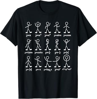 Math Stick Dance Figures Algebra Math Equation Mathematician T-Shirt