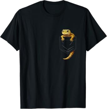 Cute Reptile Lizard Leopard Gecko Pocket Gifts Men Women kid T-Shirt