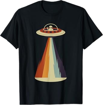 Funny Vintage Colors Alien Gift For Men Women Cool UFO Lover T-Shirt