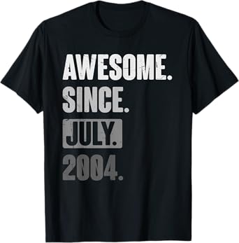 Awesome Since July 2004 - Funny Birthday 19th Decoration T-Shirt