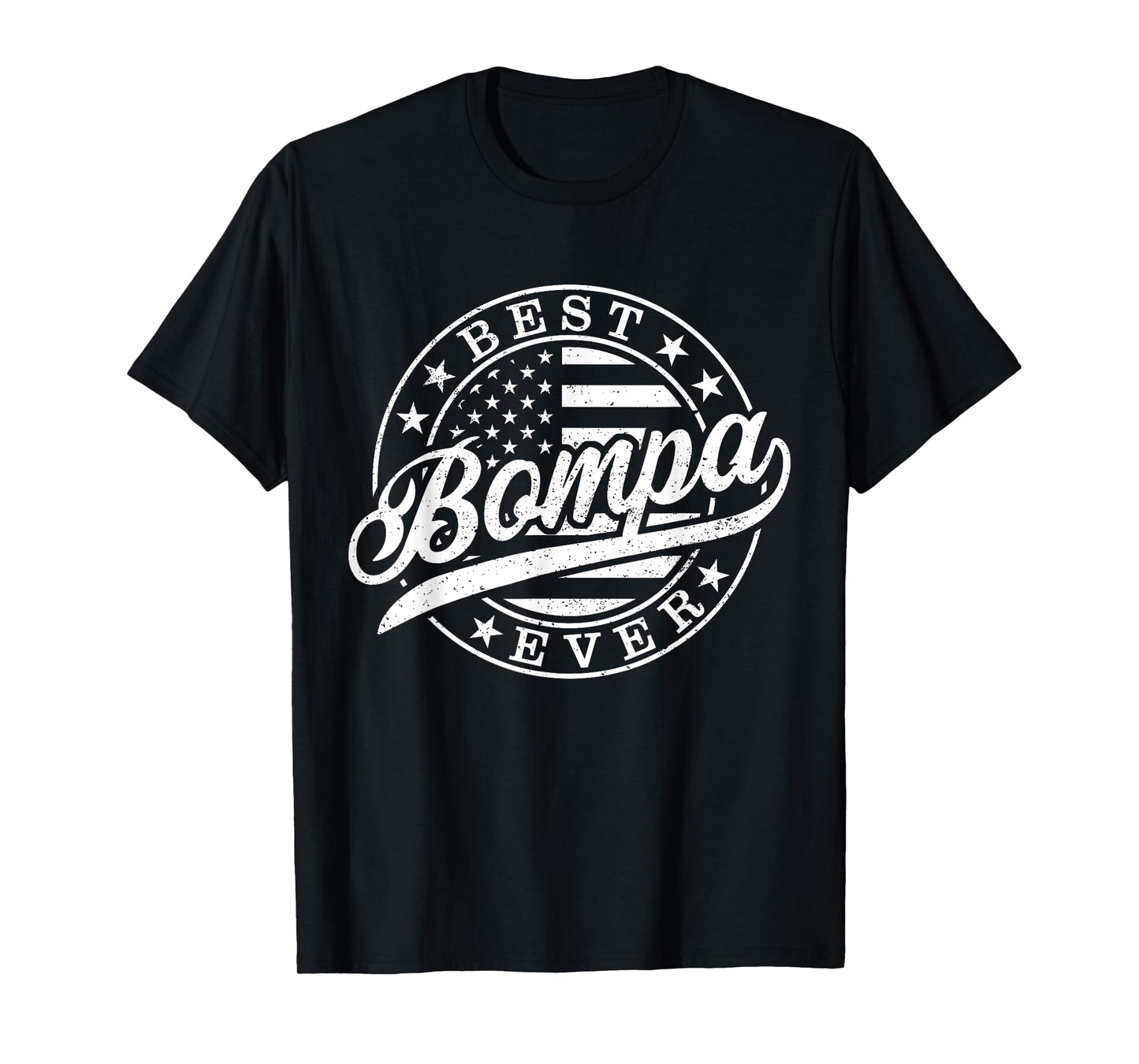 Best Bompa Ever American US Flag Funny Grandpa Father's Day T-Shirt