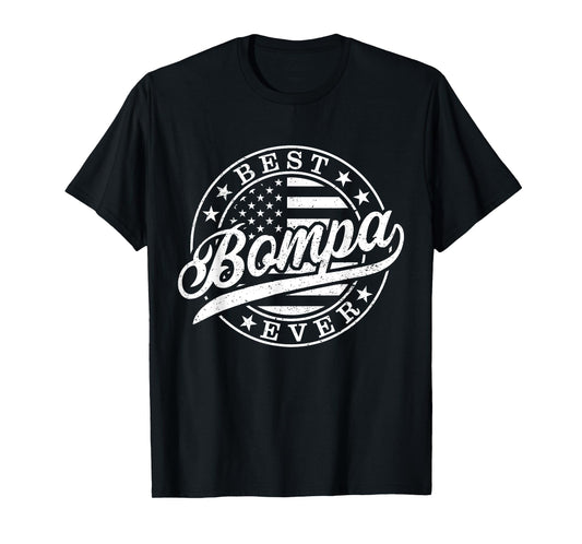 Best Bompa Ever American US Flag Funny Grandpa Father's Day T-Shirt