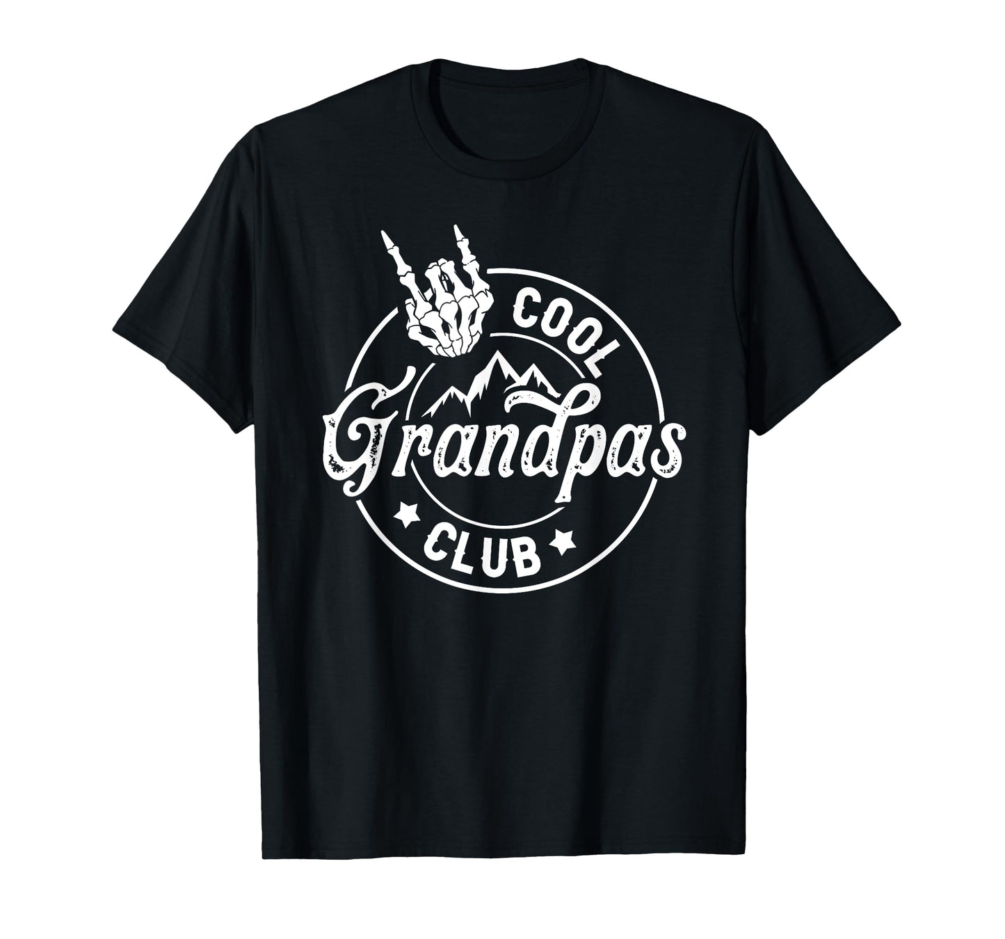 Funny Grandpa Fathers Day Cool Grandpas Club Skeleton Hand T-Shirt