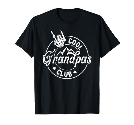 Funny Grandpa Fathers Day Cool Grandpas Club Skeleton Hand T-Shirt
