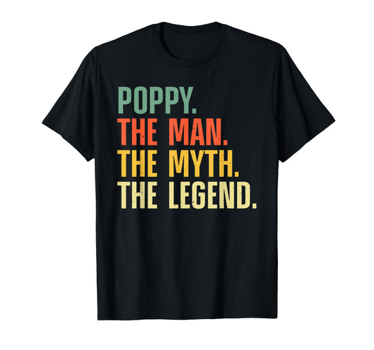 Poppy Design For Grandpa Grandfather From Grandkids Poppy T-Shirt