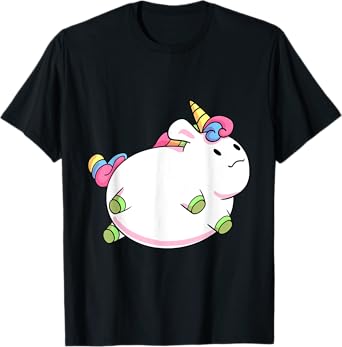 Chubby Unicorn Cute Fluffy Fat Magical Animal Girls Gift T-Shirt