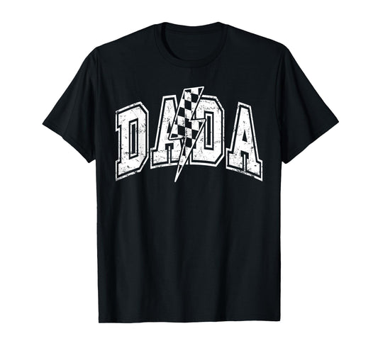 Dada Lightning Bolt Checkered Father's Day Dad Grandpa Men T-Shirt