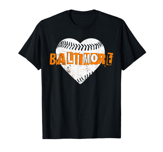 Baltimore Baseball Retro Vintage Design Baseball Lover T-Shirt