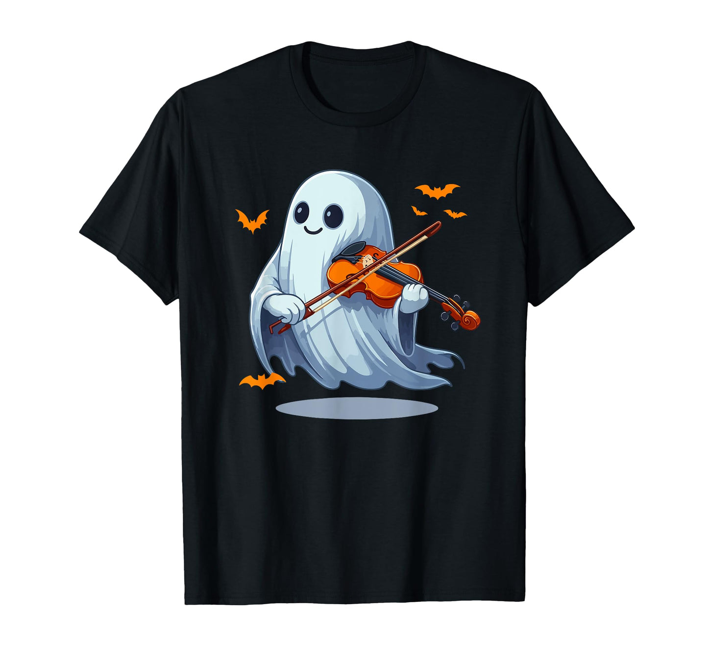 Boo Ghost Playing Violin Halloween Musical Instrument T-Shirt