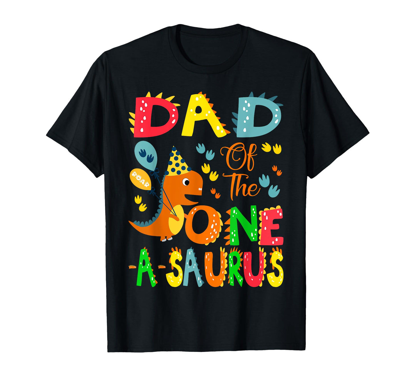 Dad of The One-A-Saurus 1St Birthday Boy Dinosaur T-Shirt