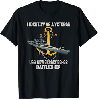 Warship USS New Jersey BB-62 Battleship Veterans Day Father T-Shirt