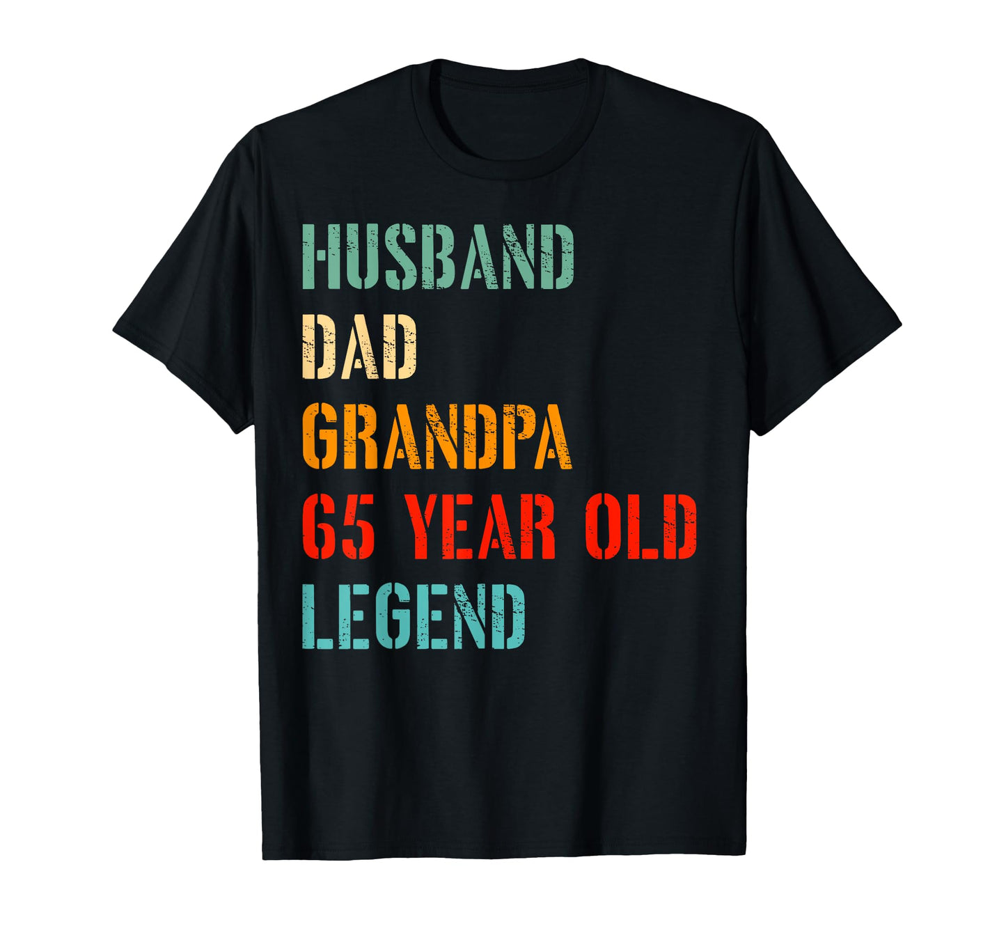 Husband Dad Grandpa 65 Year Old Legend 65th Birthday T-Shirt