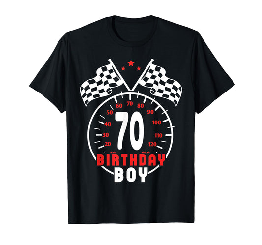 70th Birthday Boy Race Car Racing Car Driver 70 Year Old T-Shirt