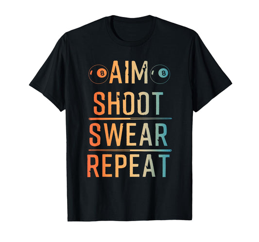 Cool Billiard Art For Men Women Pool Player Billiards 8 Ball T-Shirt