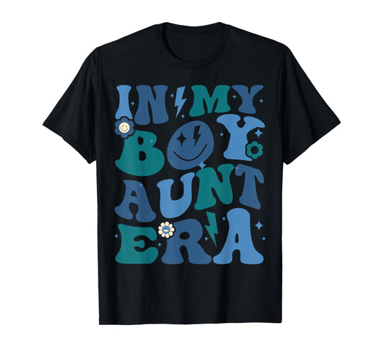 Groovy Retro In My Boy Aunt Era Cool Funny For Auntie Kids T-Shirt