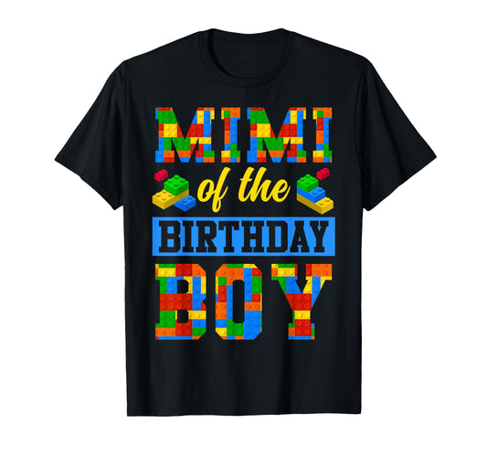 Mimi Of The Birthday Boy Building Block Bday Party T-Shirt