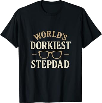 World's Dorkiest Stepdad Gold Vintage Serif T-Shirt