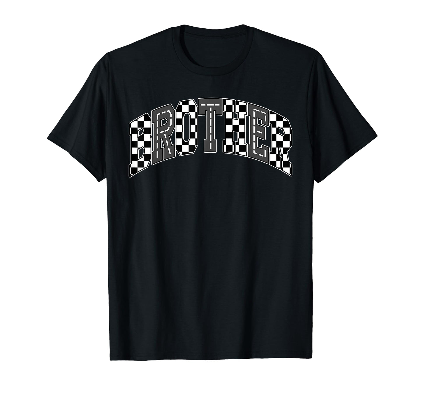 Brother Racing Race Car Checkered Family Birthday Matching T-Shirt