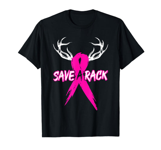 Breast Cancer Awareness Save A Rack Deer Pink Ribbon T-Shirt