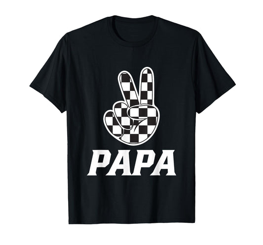 Papa Birthday Party Car Race Family Matching Pit Car Racing T-Shirt