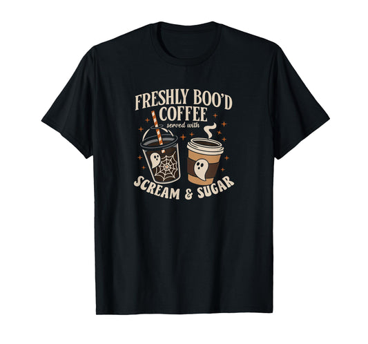 Halloween Coffee Freshly Boo’d Scream Sugar Ghost T-Shirt
