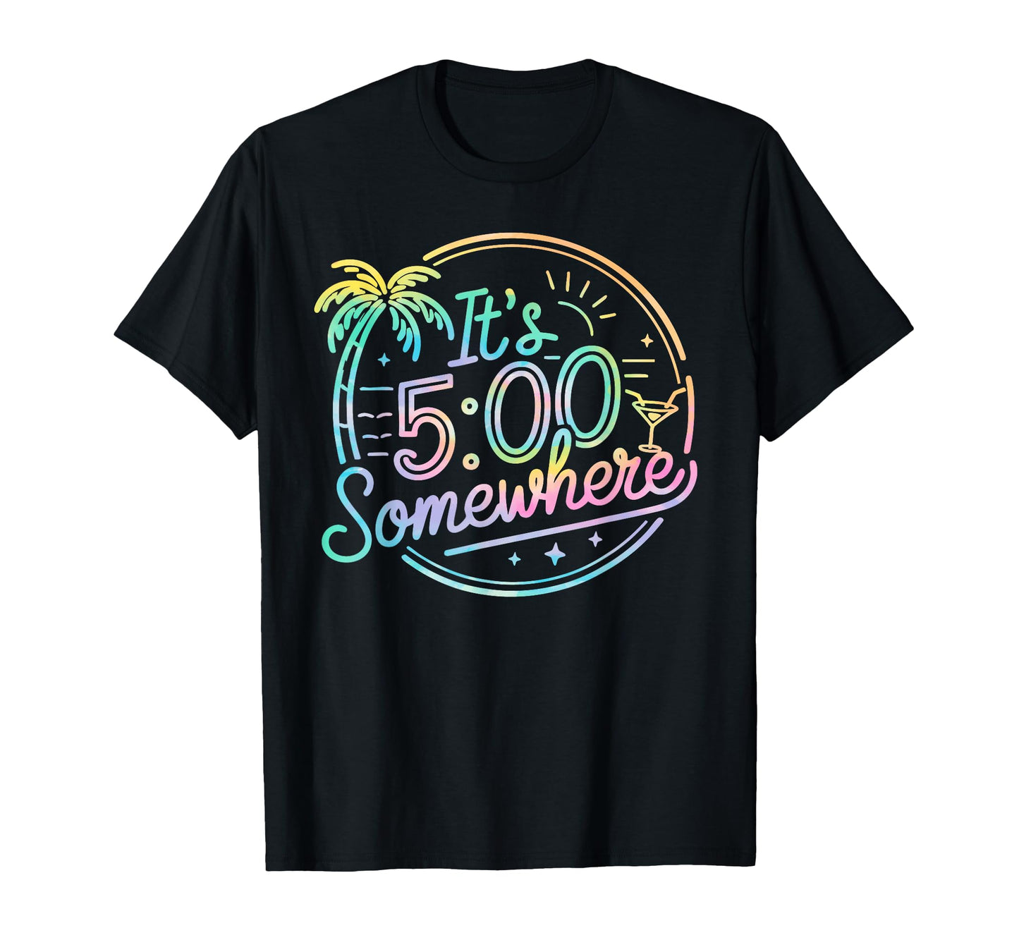 Tie Dye It's 5 O'clock Somewhere Summer Beach Vacation T-Shirt