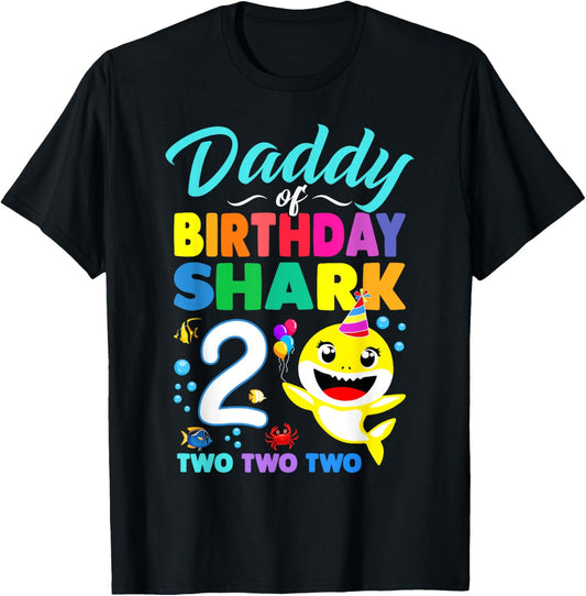 Daddy Of Birthday Shark 2nd Matching Oufit Party For Family T-Shirt
