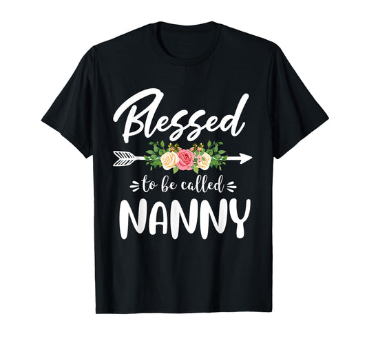 Blessed to be called Nanny Floral Arrow Design Mothers Day T-Shirt