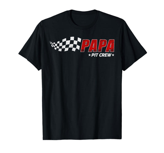 Papa Pit Crew Race Car Birthday Family Matching Pit Crew T-Shirt
