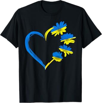 Ukraine Flag Sunflower Vintage Ukrainian Lovers Ukraine T-Shirt