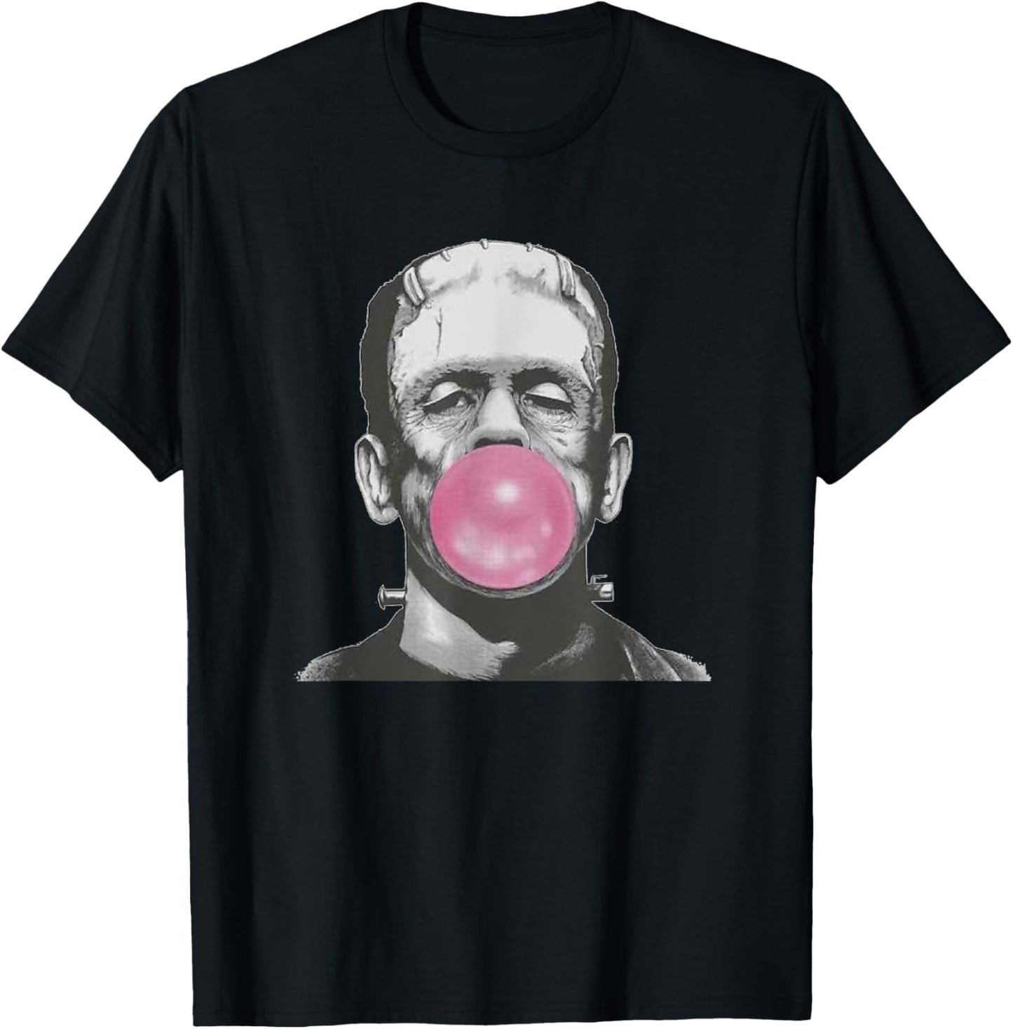 Frankenstein Monster T-Shirt with Pink Bubblegum Bubble T-Shirt