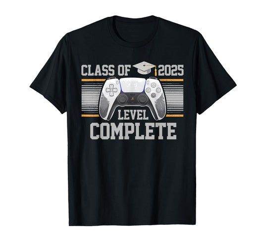 Class Of 2025 Level Complete Video Gamer Senior Graduation T-Shirt