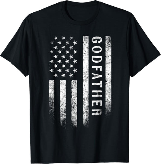 Godfather American Flag Godfather Gifts Patriotic Father Day T-Shirt