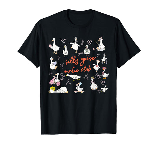 Cute Silly Goose Auntie Club New Aunt Pregnancy Announcement T-Shirt
