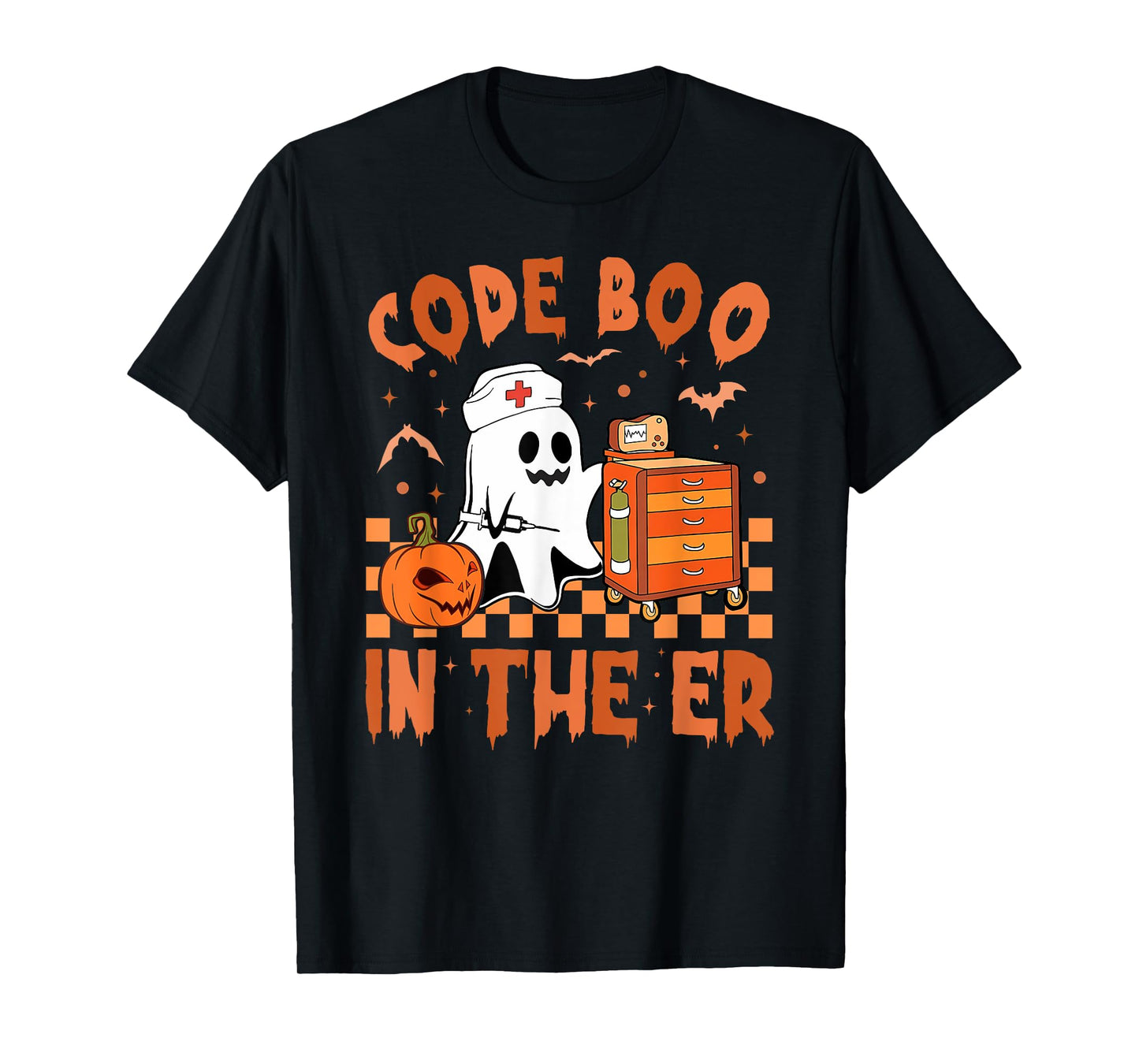 Retro Code Boo In The ER ICU Nurses Boo-jee Ghost Halloween T-Shirt