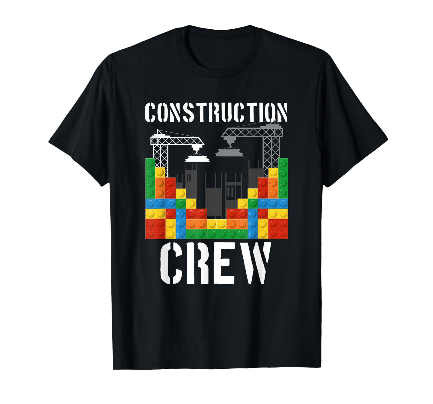 Construction Crew Master Builder Bricklayer Building Blocks T-Shirt