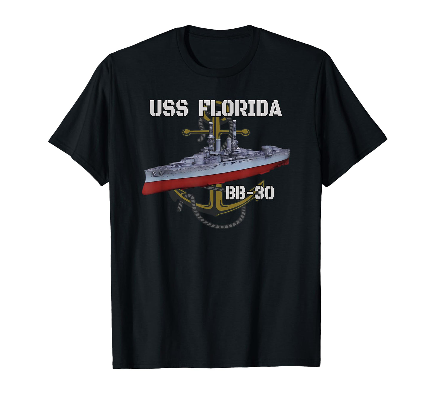 USS Florida BB-30 Battleship American WW1 Warship Veterans T-Shirt